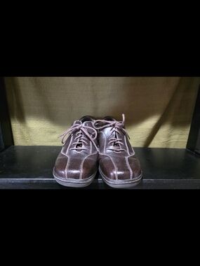 Rockport Women's Brown Leather Lace-Up Flats